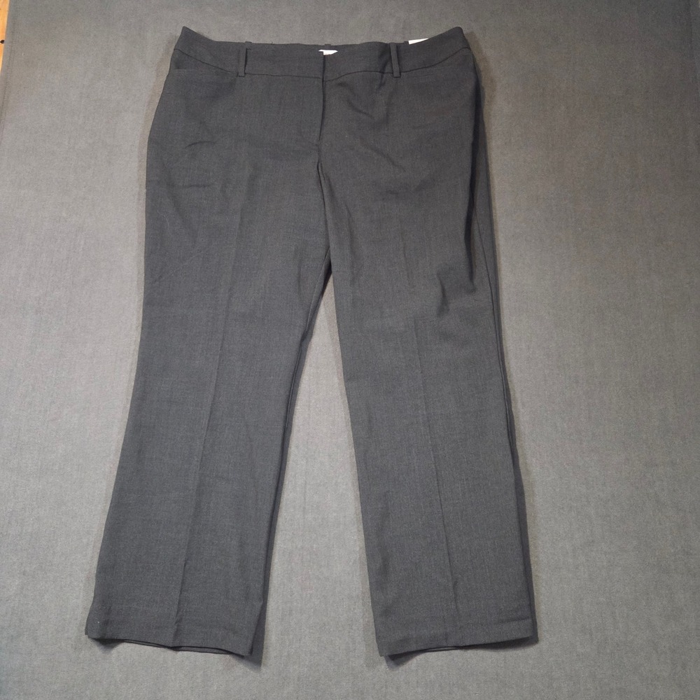 Liz Claiborne Audra Trouser Womens 16P Short Grey Mid-Rise Dress Pants Snag